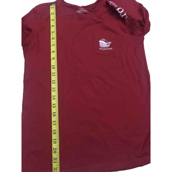 Vineyard Vines Kids Santa Whale Long Sleeve Shirt -Size L Red Color - Picture 10 of 12